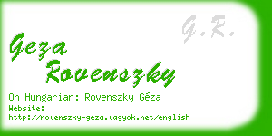 geza rovenszky business card